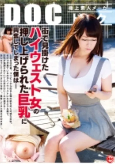 街で見掛けたハイウェスト女の押し上げられた巨乳に興奮してしまった僕は…